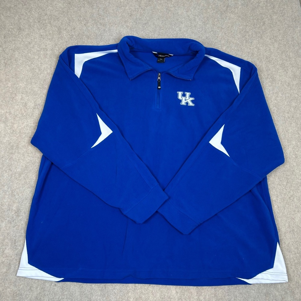 Holloway Fleece Pullover Mens 3XL Blue Kentucky Wildcats UK Quarter Zip 1335